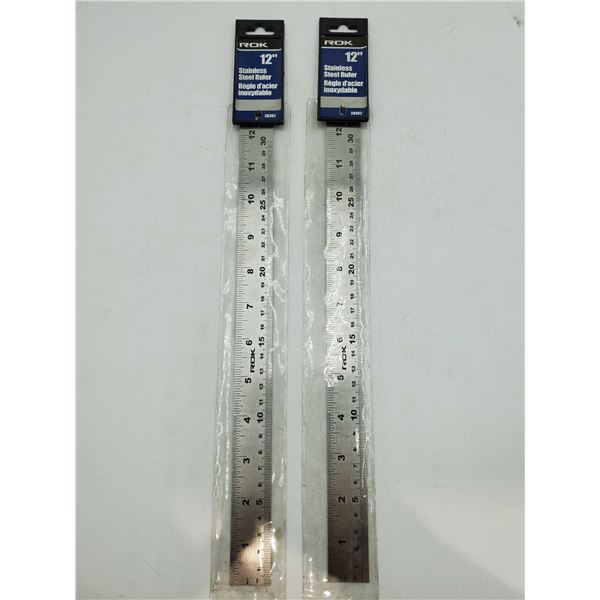 12in Stainless Steel Ruler (2ct)