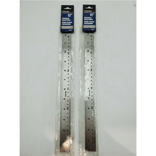 12in Stainless Steel Ruler (2ct)