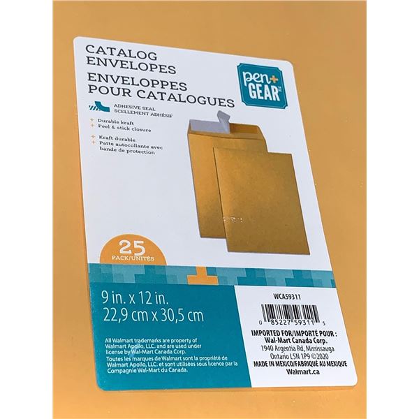 CASE LOT Pen + Gear Catalog Envelopes 9x12" - 10 x 25 count