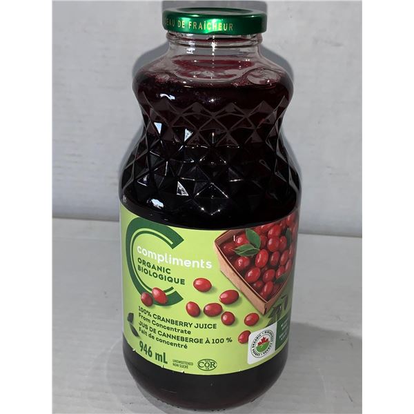 Compliments Organic 100% Cranberry Juice 946ml