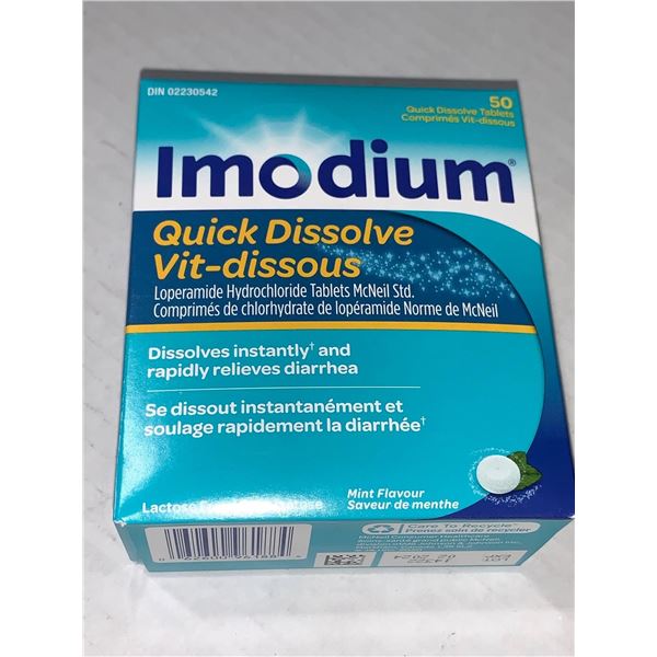 ???????Imodium Quick Dissolve Mint Flavor 50 Tabs ???????