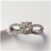 Image 1 : 14K White Gold Diamond (1.3Ct,I1,Light ) Diamond(0.3ct) Ring (~weight 2.14g),  Appraised $9030