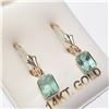 Image 1 : 14K Yellow Gold Colombia Emerald(1.8ct) Earrings (~weight 1.16g), Made in Canada, Appraised Retail $