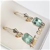 Image 2 : 14K Yellow Gold Colombia Emerald(1.8ct) Earrings (~weight 1.16g), Made in Canada, Appraised Retail $
