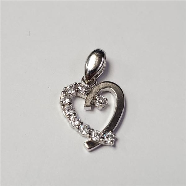 10K White Gold Cz 0.9G Pendant, Value $500