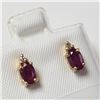 Image 2 : 14K Yellow Gold Ruby And Diamond Earrings, Made in Canada,  Retail Value $700