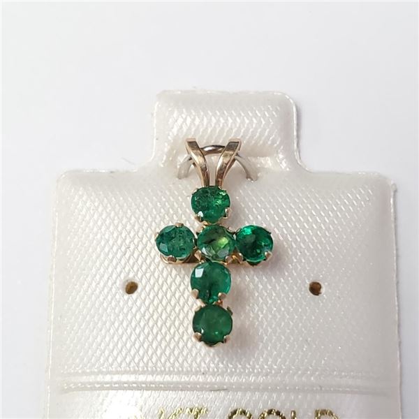 10K Yellow Gold Emerald(0.57ct) Pendant, Made in Canada, Value $240