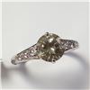 Image 2 : 14K White Gold Diamond (1.6Ct,Si1,) Light Pink Diamond(0.08ct) Ring Appraised $15.975.00