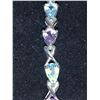 Image 2 : Topaz & Amethyst 10.10 Carat Pear Cut Solitaires Tennis Bracelet with Appraisal Certificate $1600.00