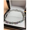 Image 4 : Topaz & Amethyst 10.10 Carat Pear Cut Solitaires Tennis Bracelet with Appraisal Certificate $1600.00