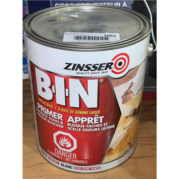 Zinsser B-I-N Shellac Based Stain & Odor Blocker Primer - White - 3.7L