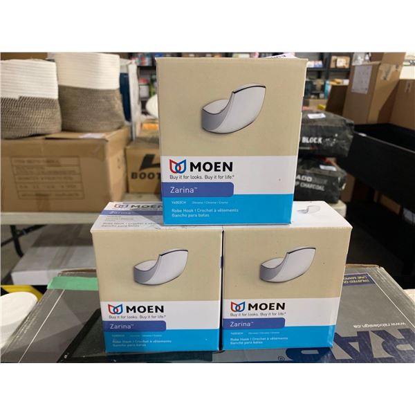 Moen Zarina  Chrome Robe Hook - Lot of 3