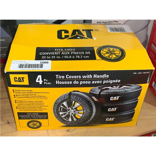 CAT 4Pc Tire Cover Set with Handles