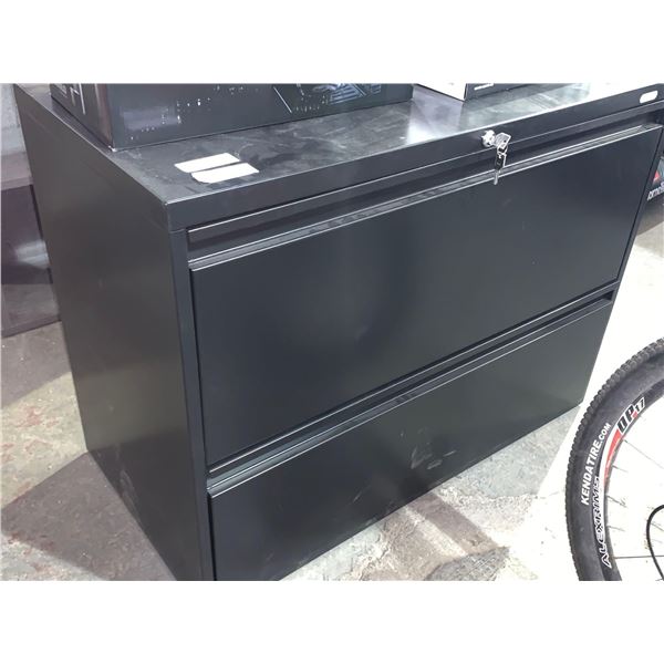 2 Drawer Black Metal Locking File Cabinet with Keys