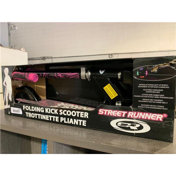 New Street Runner Folding Kick Scooter - Pink & Black - Ages 5+
