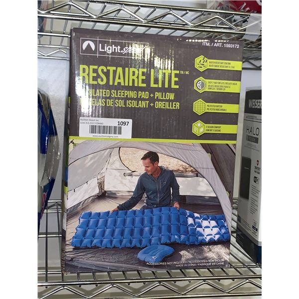 New Lightspeed Restaire Lite Insulated Camping Sleep Mat & Pillow