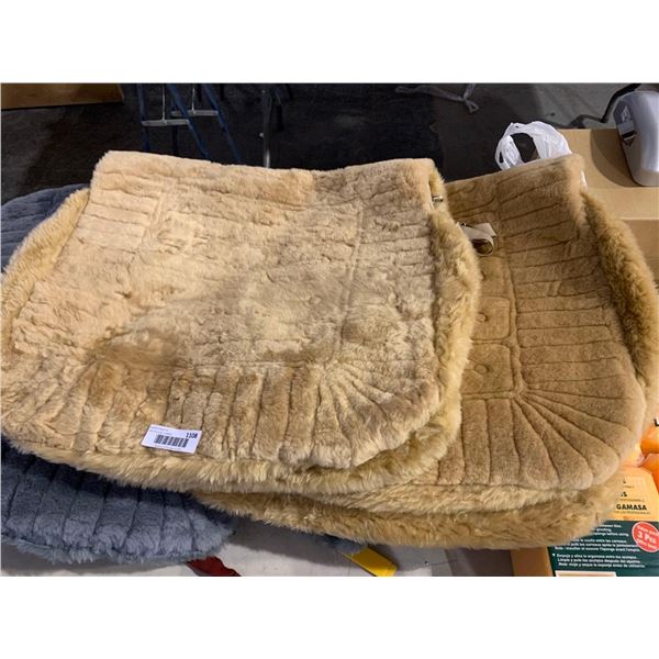Lot of 2 Super Plush 100% Sheep Skin Universal Seat Covers - Gold