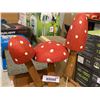 Image 1 : New Handmade Wooden Garden Mushrooms Lot of 3