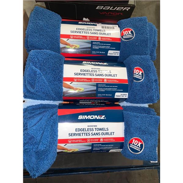 New Simoniz Microfibre Edgelss Towels 3x 14pk