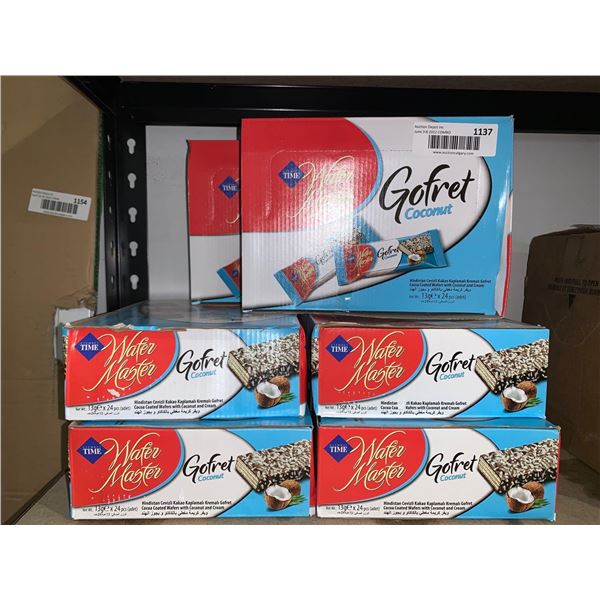 Wafer Master GoFret Coconut Cocoa Coated wafers Lot of 6 x (13g x 240