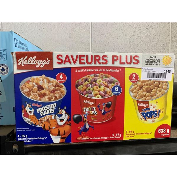 Kellogg's 3 Flavor, Individual Cup Cereals 638g