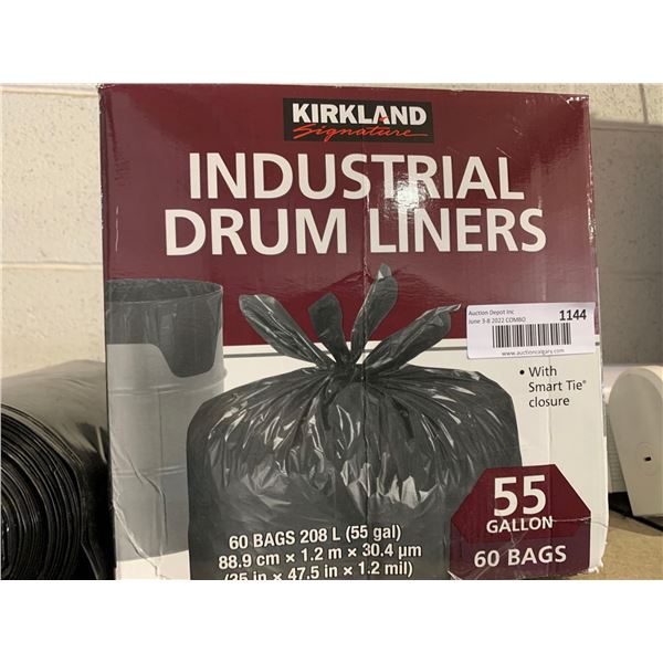 Kirkland Industrial Drum Liner Garbage Bags 55 Gallon Size - 60 Count