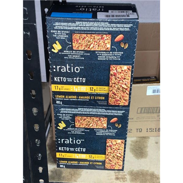 Ratio Keto Friendly Lemon Almond Crunchy Bars Lot of 2x (12 x 41g)