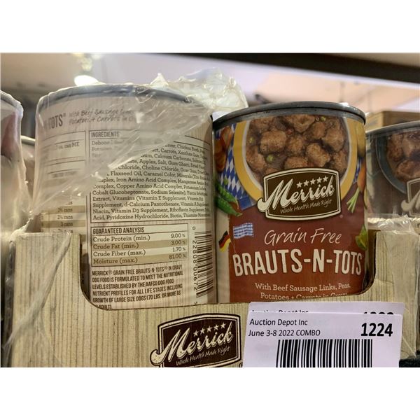 Merrick Grain Free Brauts & Tots Wet Dog Food 12x360g