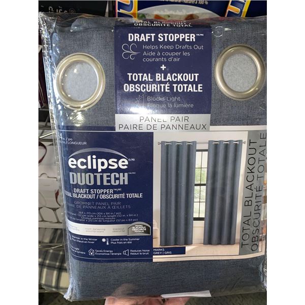 New Eclipse Duotech Draft Stopper Blackout Curtain Set - Pack of Curtains