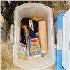 Image 1 : LOT 6 BINS WITH PAINT SUPPILES AND EMPTY