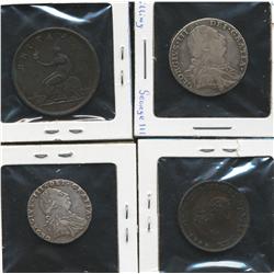 Lot of four England Coins