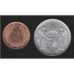 Lot of two Hungary pieces