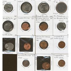 Lot of Fifteen United States of America Error Coins