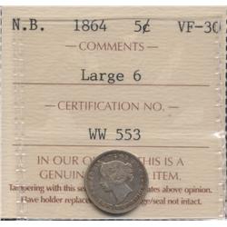1864 New Brunswick Five Cent