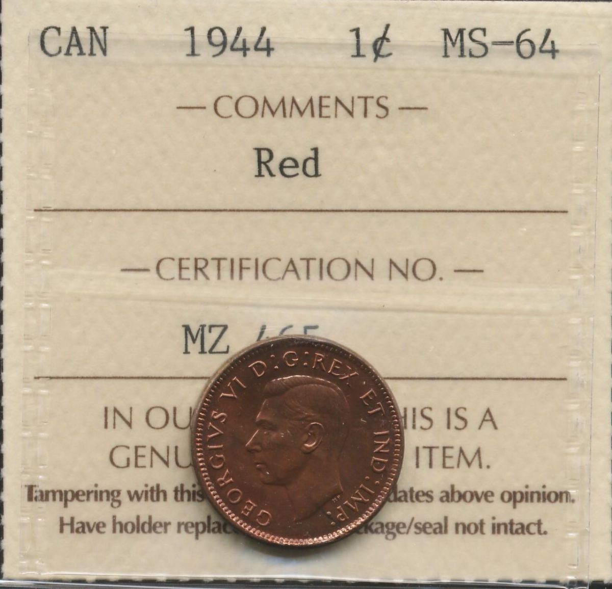1944 One Cent