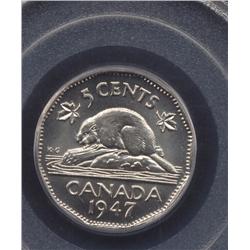 1947 Five Cent Dot Variety