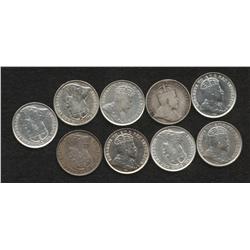 Lot of 9 Five Cents