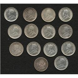 Lot of 14 Five Cents