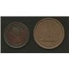 Image 1 : Lot of Two: New Brunswick 1843 One Penny & 1843 Half Penny