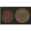 Image 2 : Lot of Two: New Brunswick 1843 One Penny & 1843 Half Penny