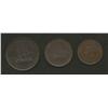 Image 1 : Lot of 3: NB 1854 One Penny, NB 1854 Half Penny, PEI One Cent