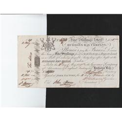 1820 Hudsons Bay Company Five Shillings
