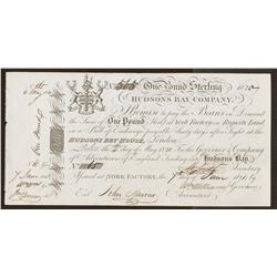1821 Hudson Bay Company One Pound Sterling