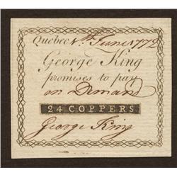 QC-200-10-12  George King - Quebec City, Quebec 24 coppers EF 