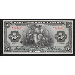 1935 Barclay's Bank of Canada $5