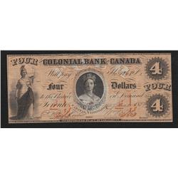 1859 Colonial Bank of Canada $4