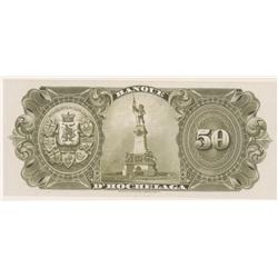 Banque D'Hochelaga $50 Back Proof 