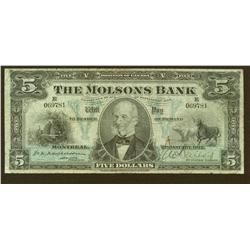 1912 Molson Bank $5