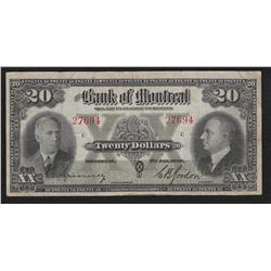 1938 Bank of Montreal $20