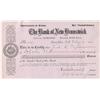 Image 1 : 1911 Bank of New Brunswick Share Certificate